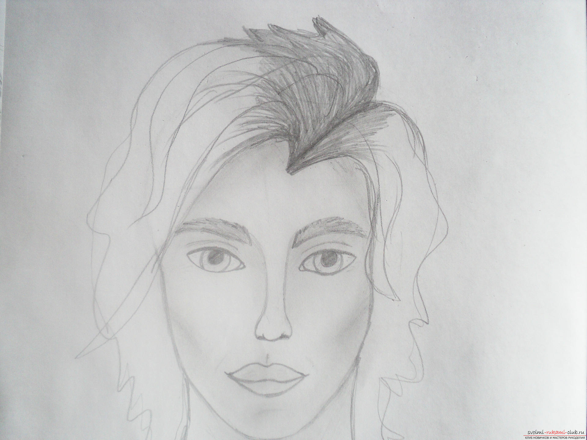 Подробный мастер-класс с фото научит как нарисовать лицо карандашом поэтапно, покажет как нарисовать портрет для начинающих.. Фото №14